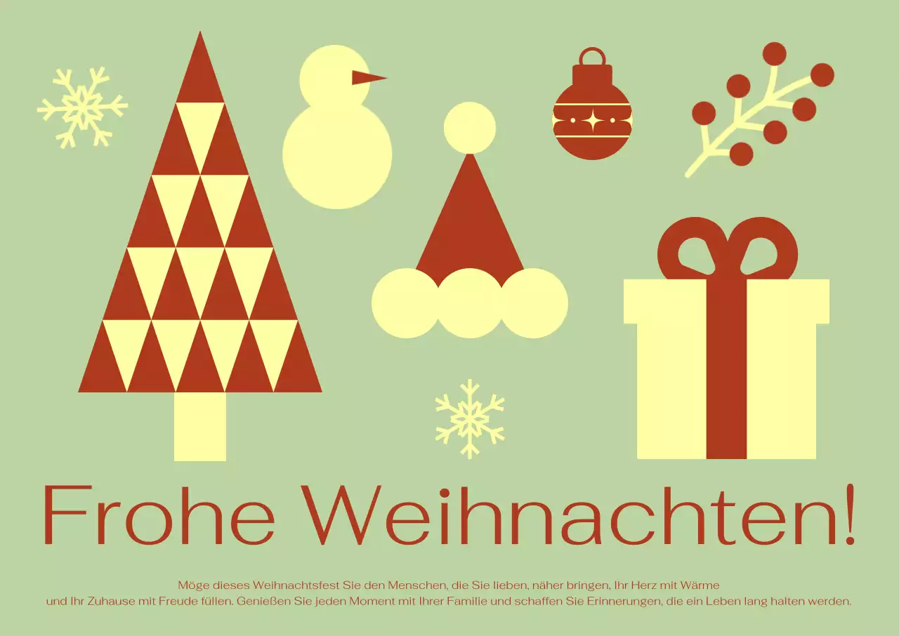 Khakifarbene, einfache Weihnachtskarte