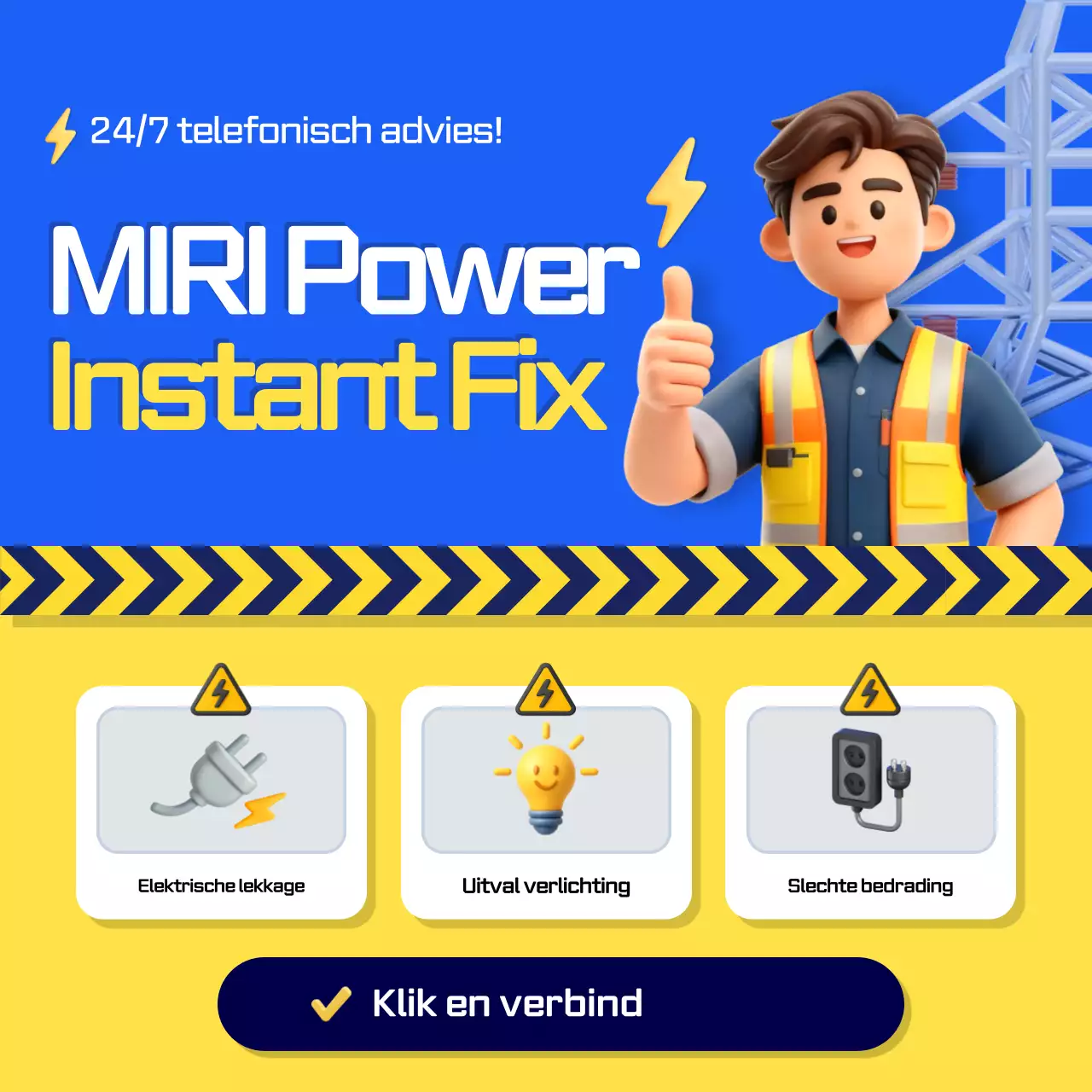 Blue Modern Electric Service-advertentie