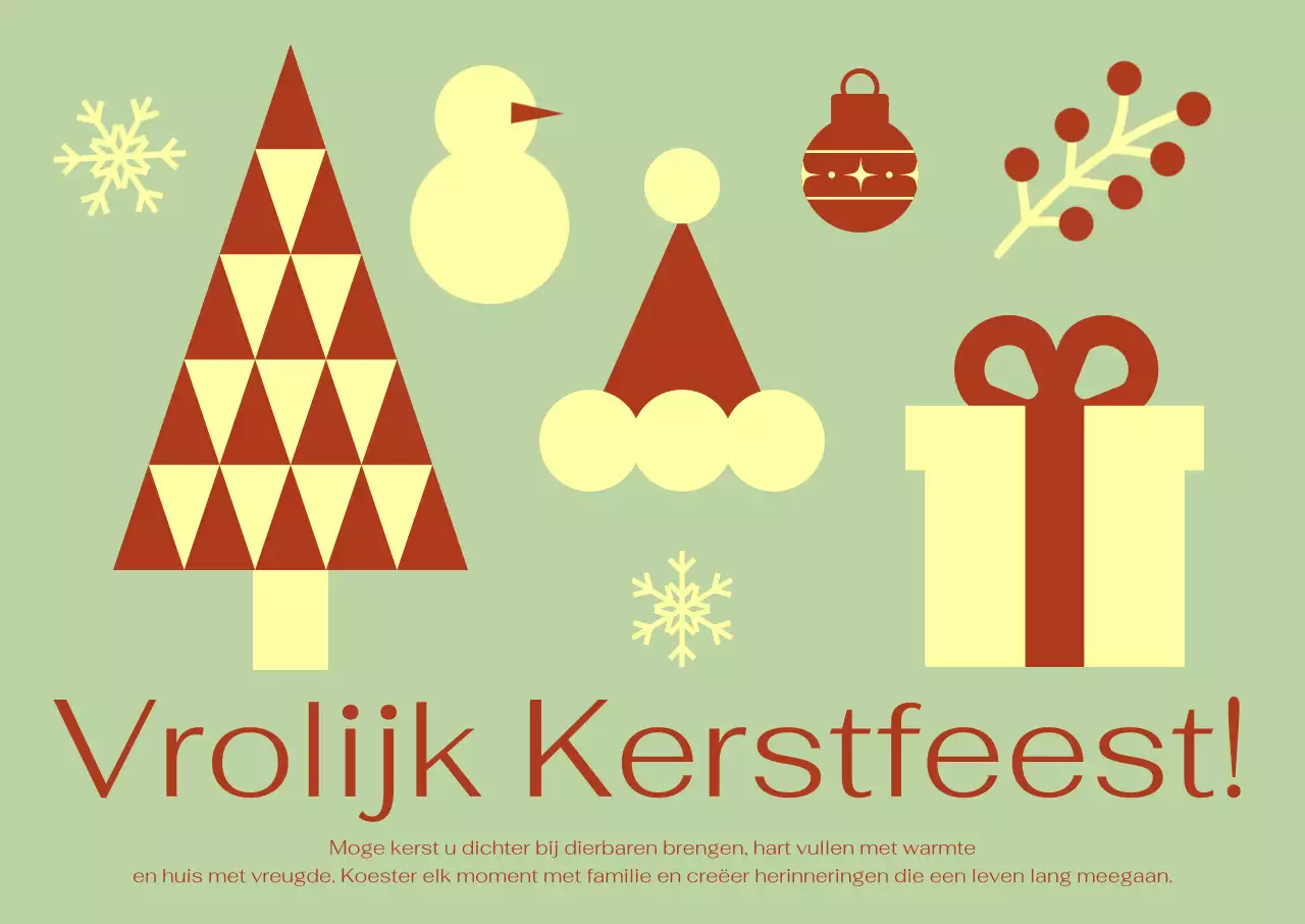 Khaki eenvoudige kerstkaart