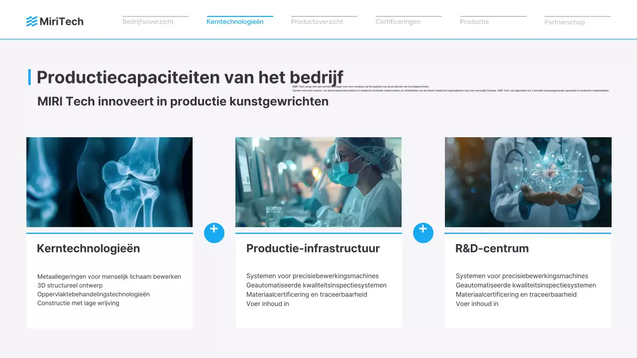 Blauwe advertentie voor een modern medisch apparaat