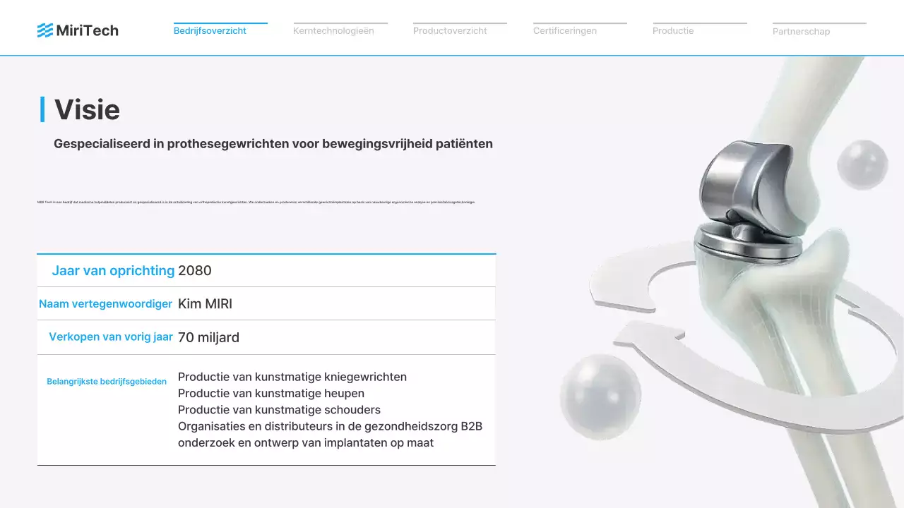 Blauwe advertentie voor een modern medisch apparaat