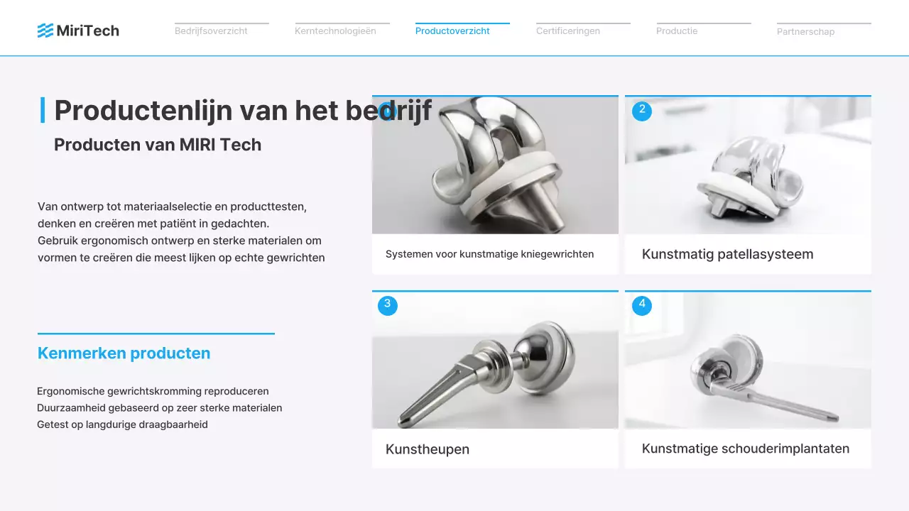 Blauwe advertentie voor een modern medisch apparaat