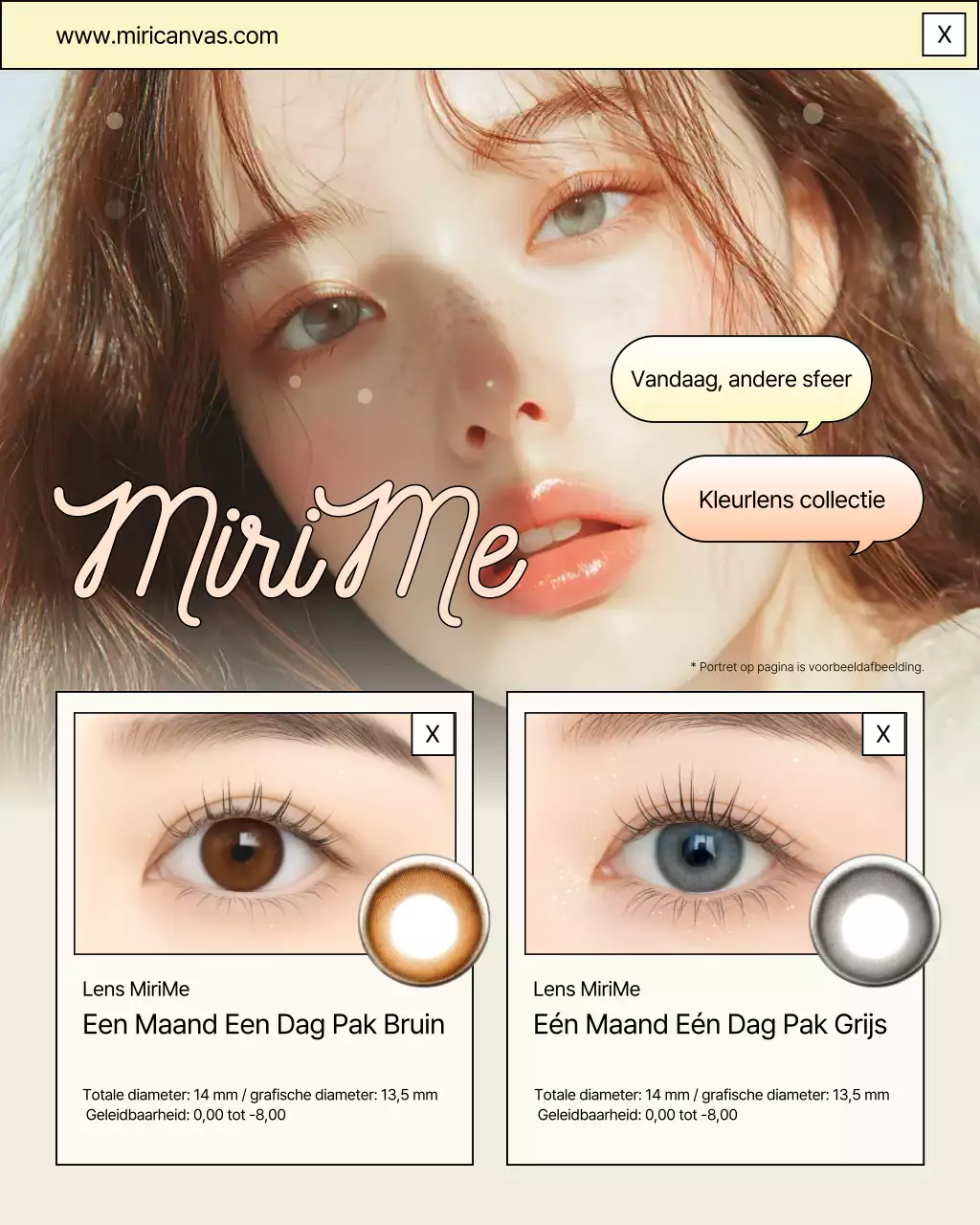 Beige stijlvolle lens advertentie