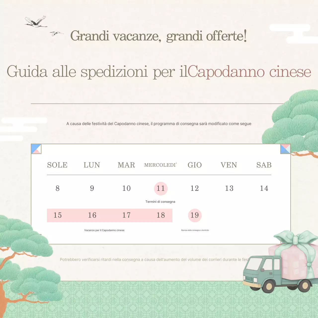 Una raccolta di promozioni tradizionali di Capodanno in beige