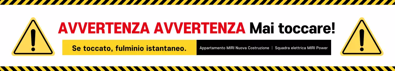 Avvertenza di pericolo evidenziata in giallo