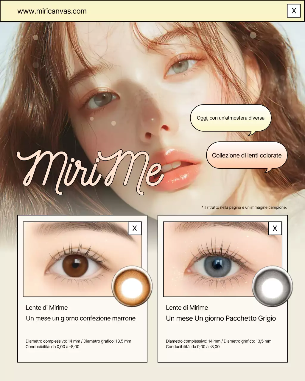 Pubblicità di lenti eleganti beige