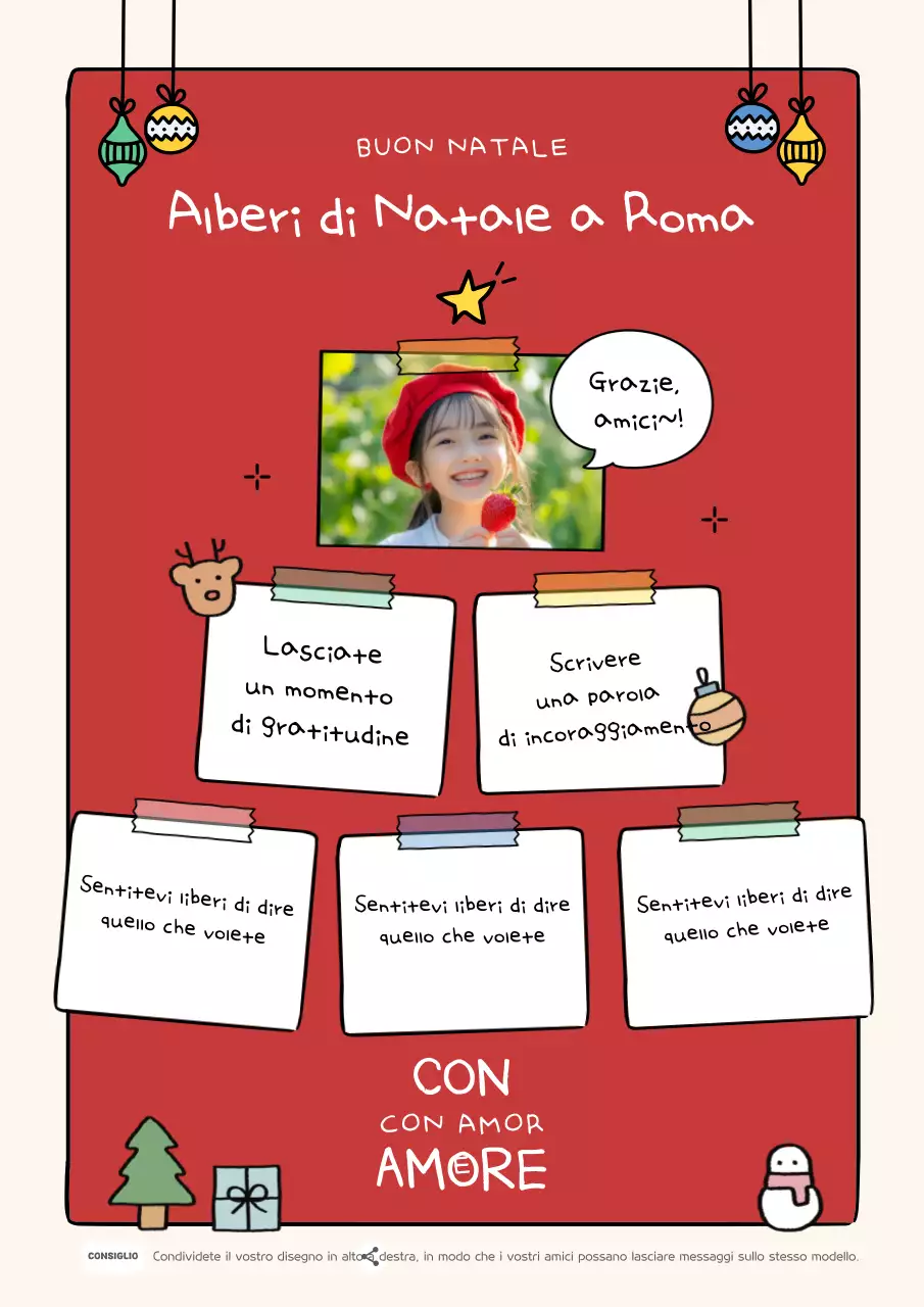 Biglietto di Natale per bambini rossi