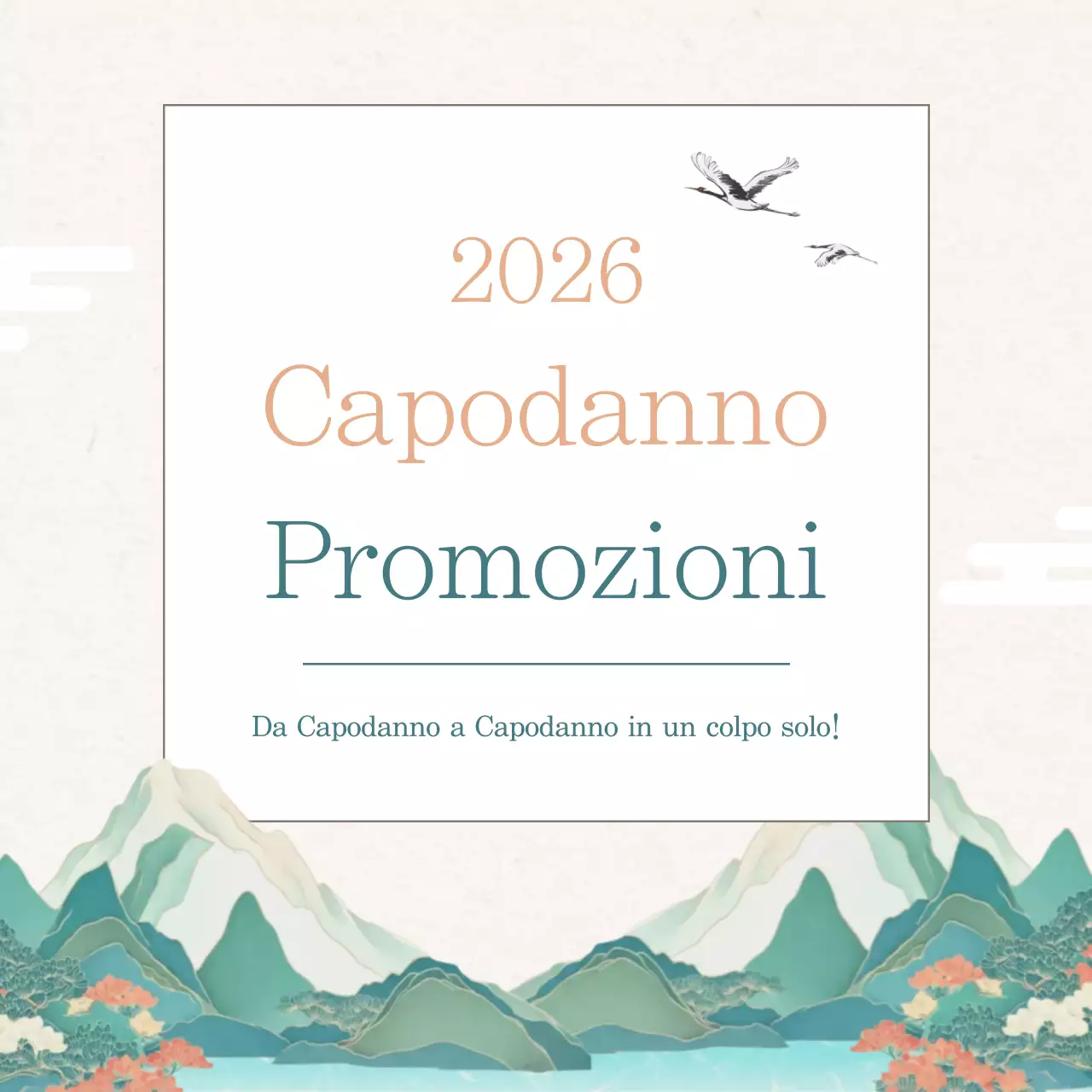 Una raccolta di promozioni tradizionali di Capodanno in beige