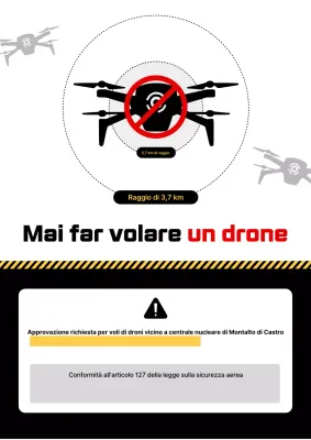 Avviso di drone semplice nero