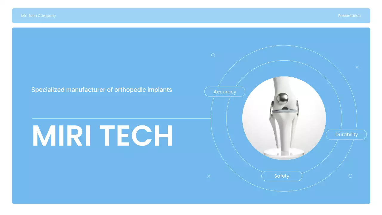 Apresentamos a Sky Blue, uma empresa moderna de fabricação de implantes articulares.