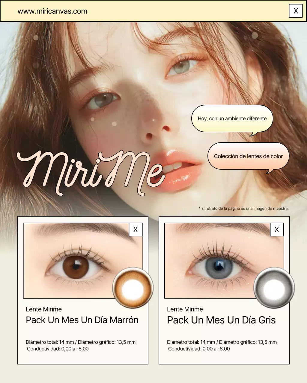 Anuncio de lentes elegantes de color beige