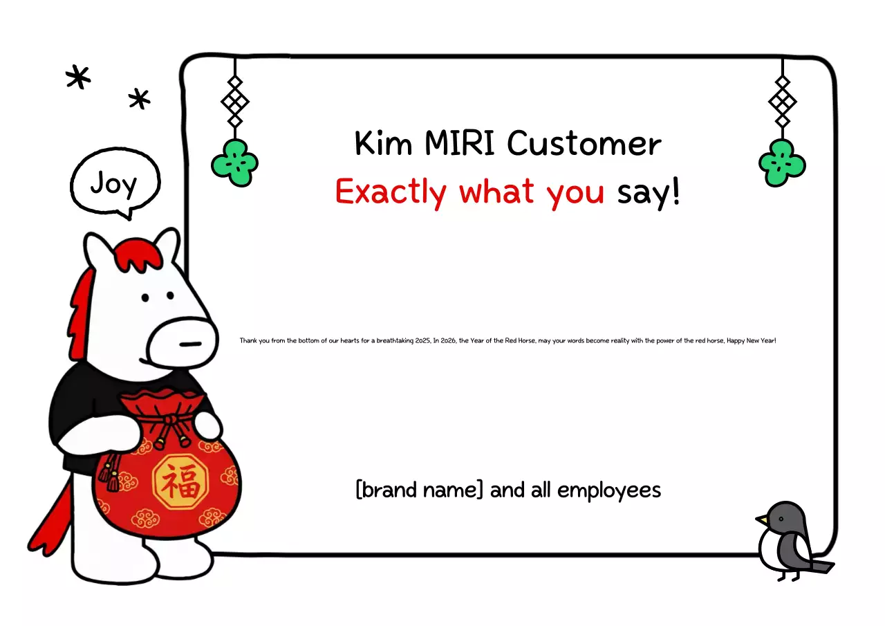 Lời chúc năm mới dễ thương từ chú ngựa đỏ