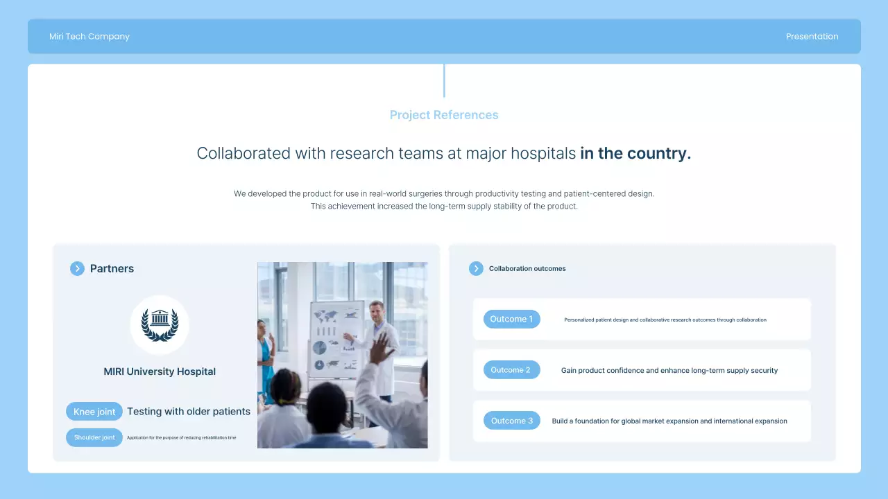 Apresentamos a Sky Blue, uma empresa moderna de fabricação de implantes articulares.