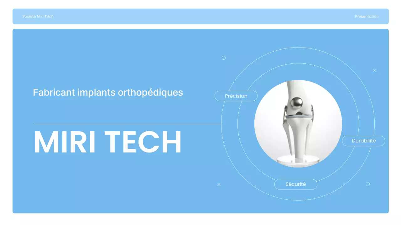 Présentation de Sky Blue Modern Joint Implant Manufacturing Company
