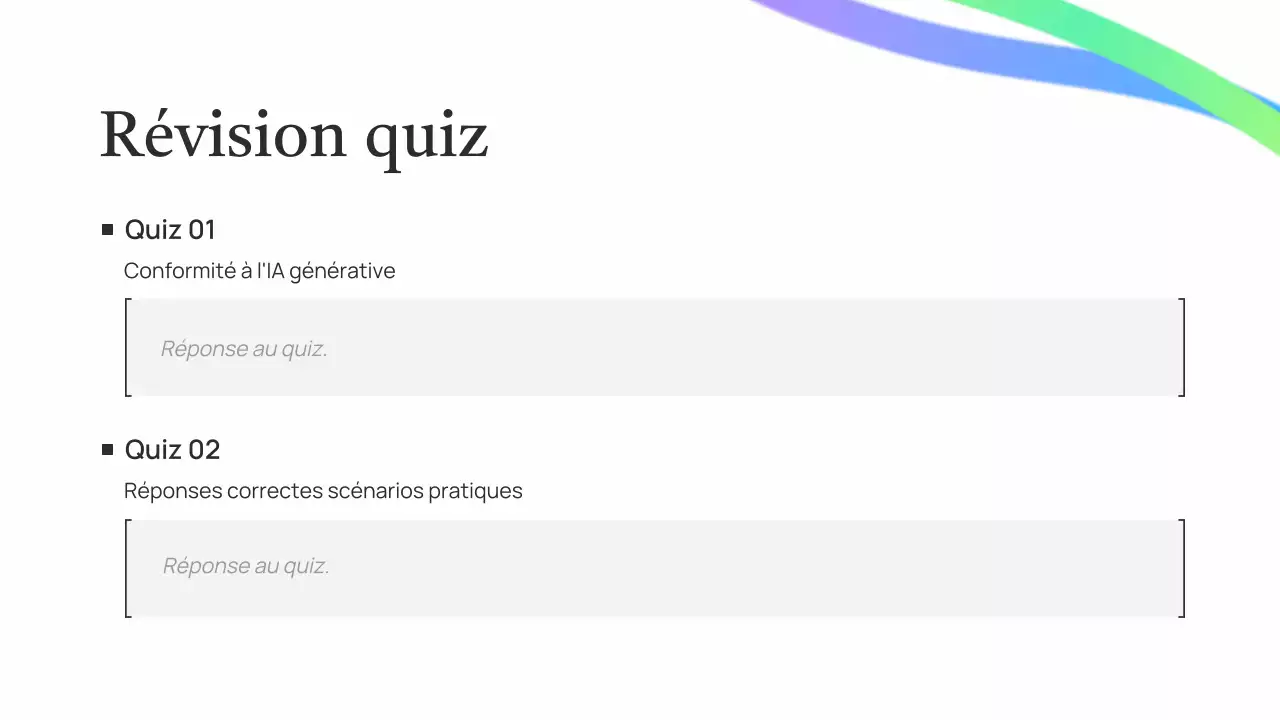 Présentation de cours sur l'IA verte simple
