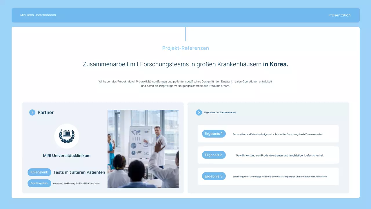 Wir stellen Ihnen Sky Blue, ein modernes Unternehmen für die Herstellung von Gelenkimplantaten, vor.