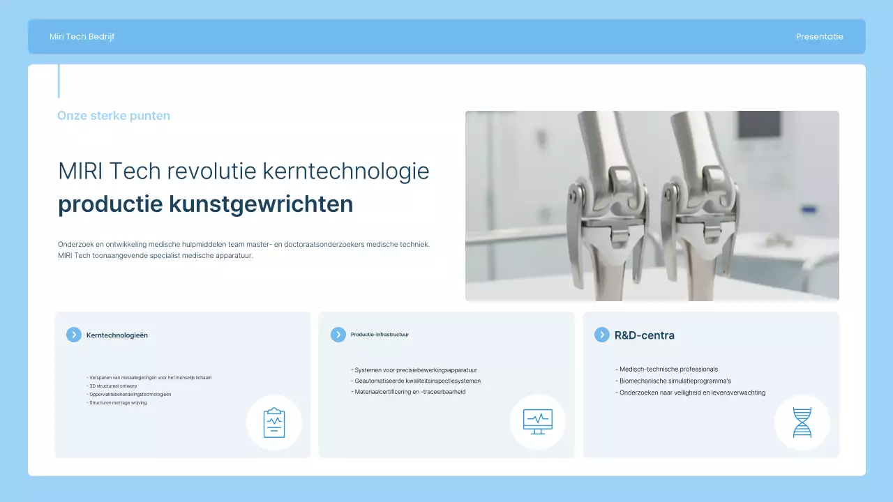 Maak kennis met Sky Blue Modern Joint Implant Manufacturing Company.