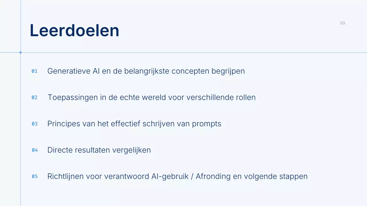 Presentatie van de Blue Modern AI-cursus