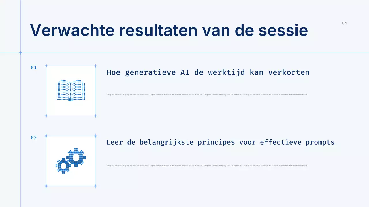 Presentatie van de Blue Modern AI-cursus