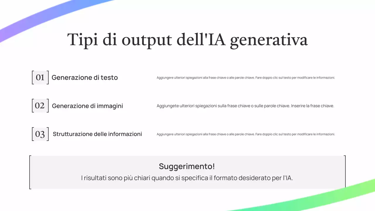 Presentazione della lezione sull'intelligenza artificiale verde semplice