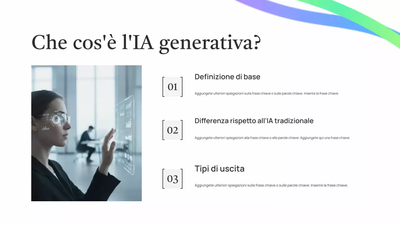 Presentazione della lezione sull'intelligenza artificiale verde semplice