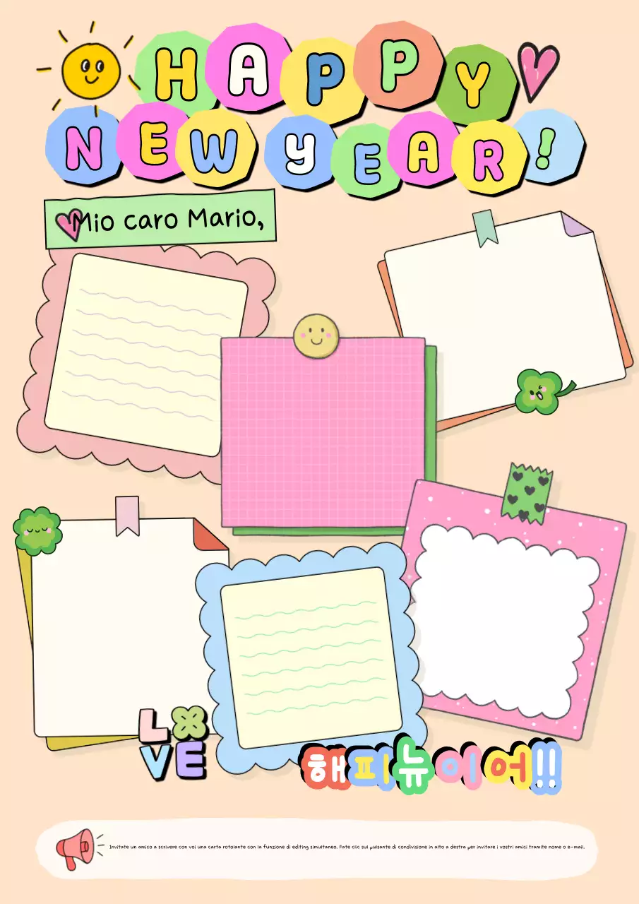 Una graziosa cartolina di Capodanno in verde chiaro