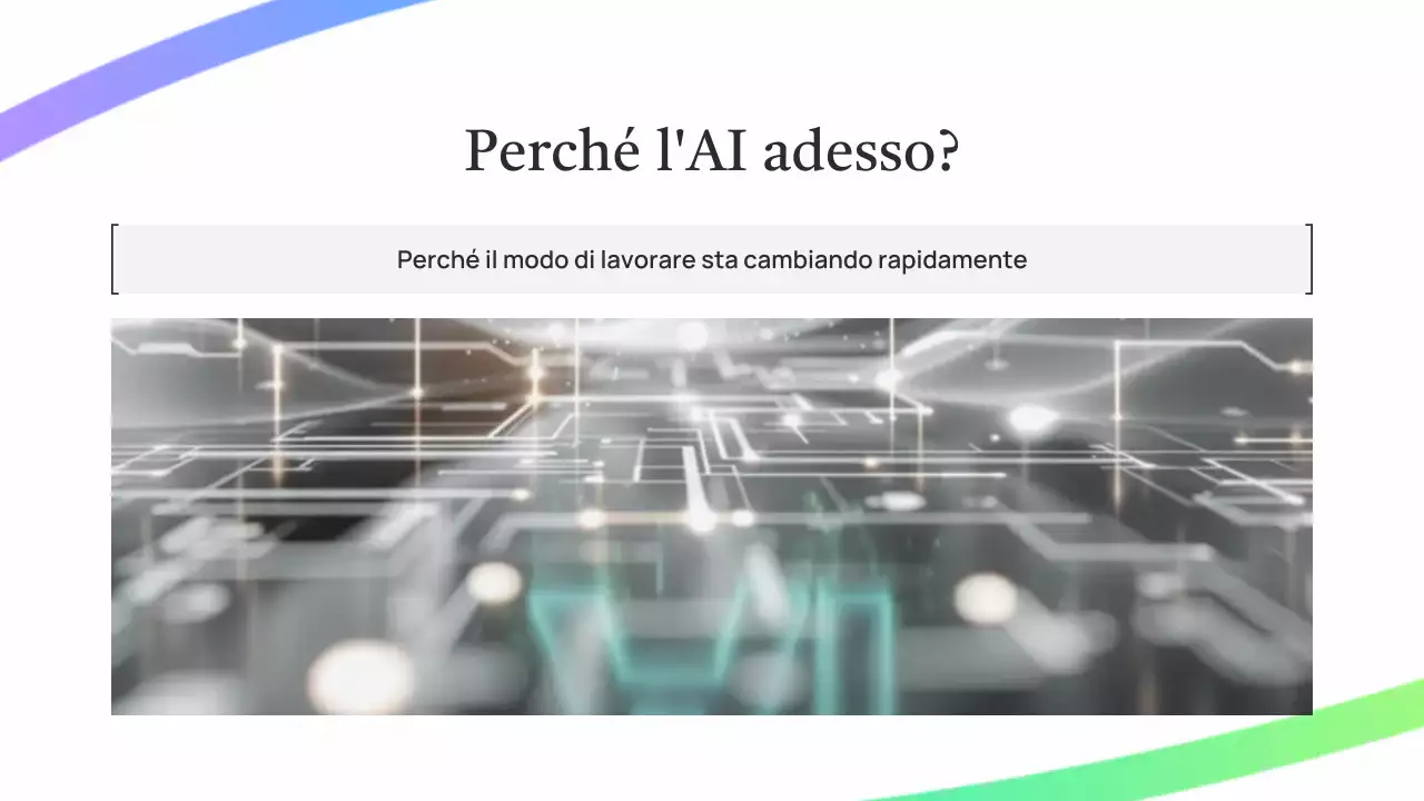 Presentazione della lezione sull'intelligenza artificiale verde semplice
