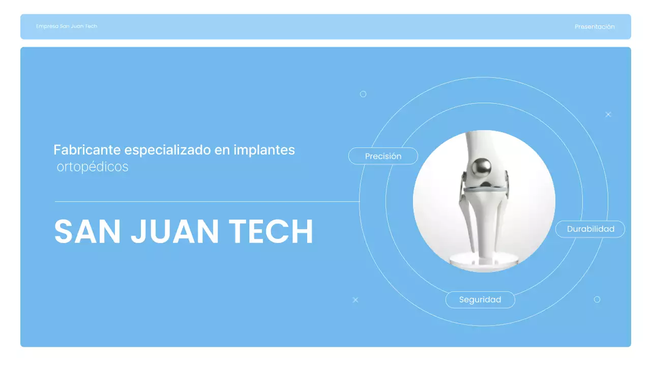 Presentamos Sky Blue Modern Joint Implant Manufacturing Company
