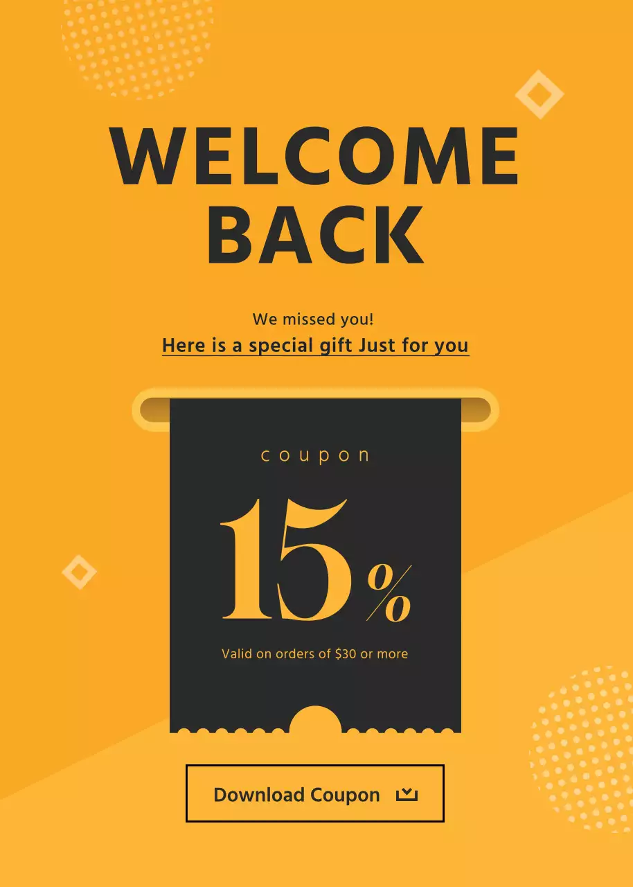 Orange Modern Coupon Promotion Poster