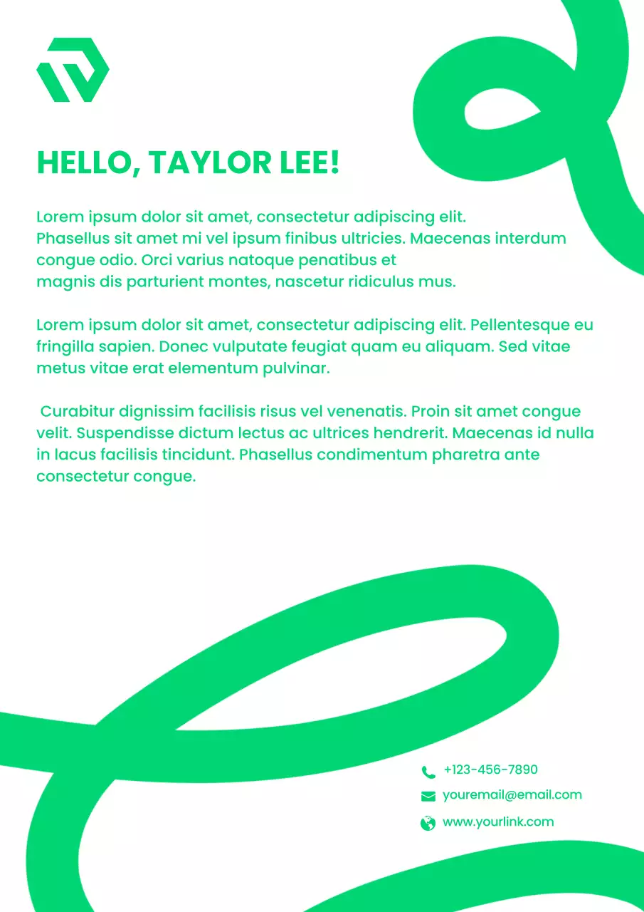 Poster Surat Selamat Datang Minimal Hijau