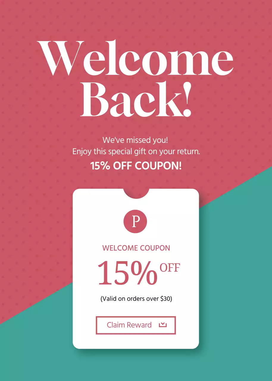 Red Simple Coupon Promotion Poster