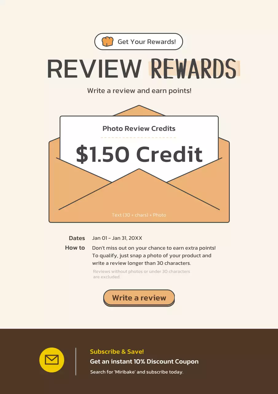 Beige Modern Review Promotion Poster