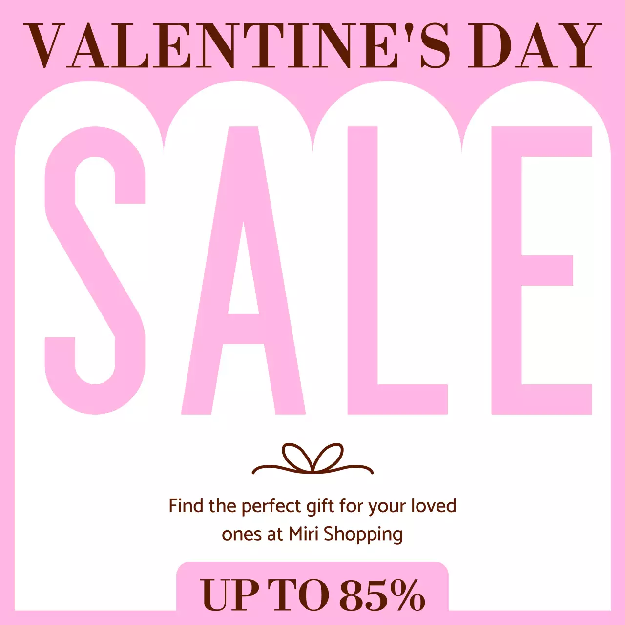 핑크 트렌디 발렌타인 세일 프로모션 소셜 미디어 게시물