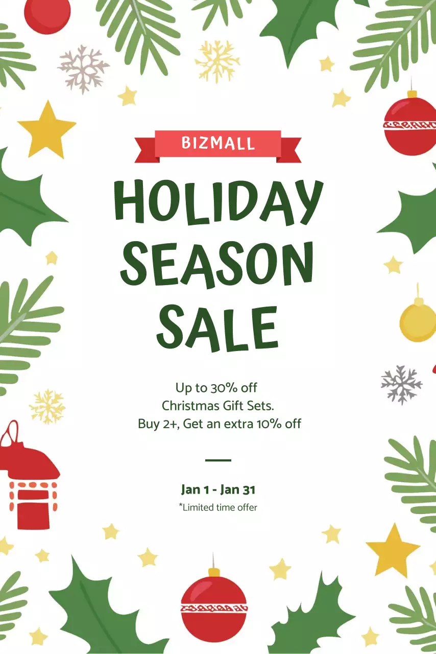 green festive holiday sale promotion