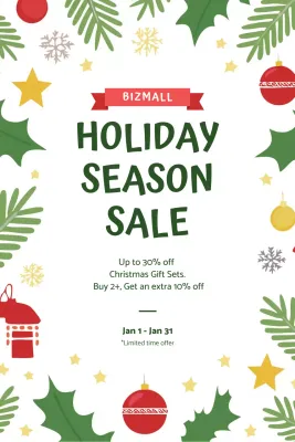 green festive holiday sale promotion