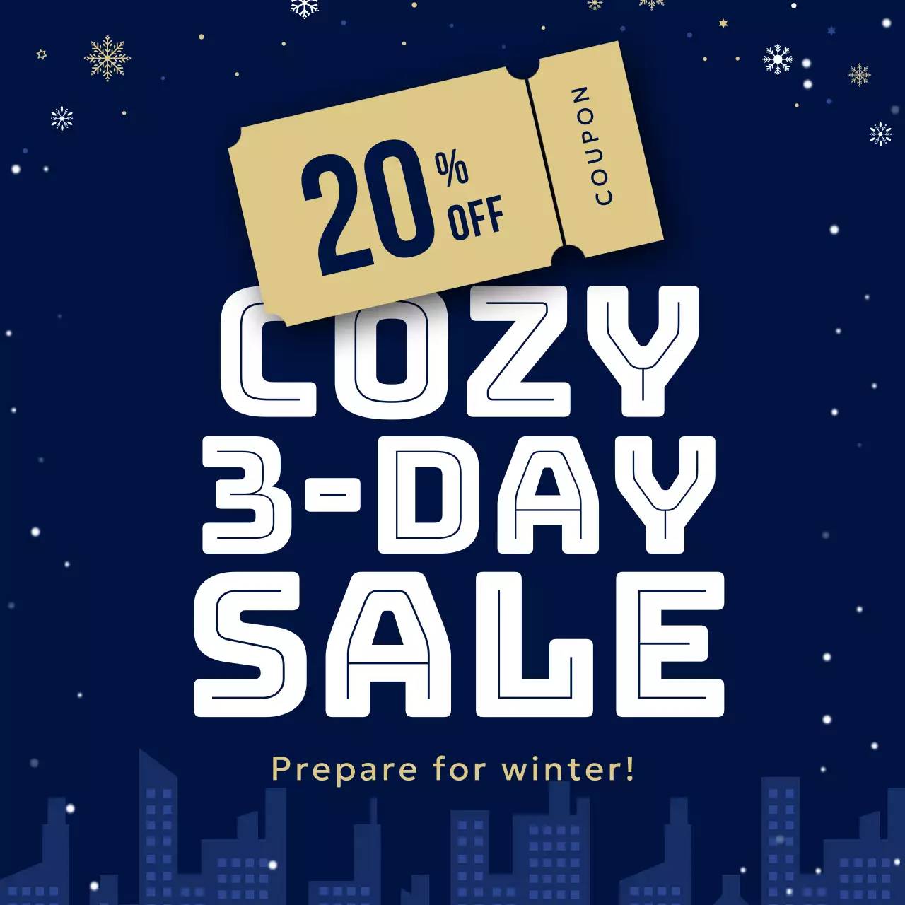 Navy Modern Winter Promotion Instagram Carousel