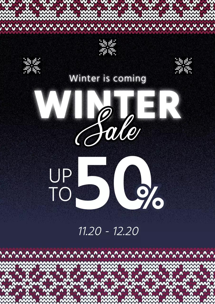 Poster Promosi Penjualan Musim Dingin Tradisional Hitam