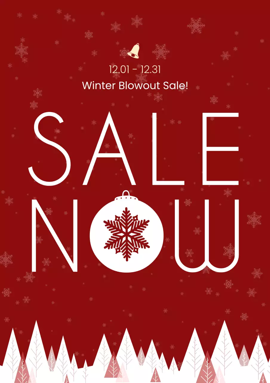 red modern winter promotion