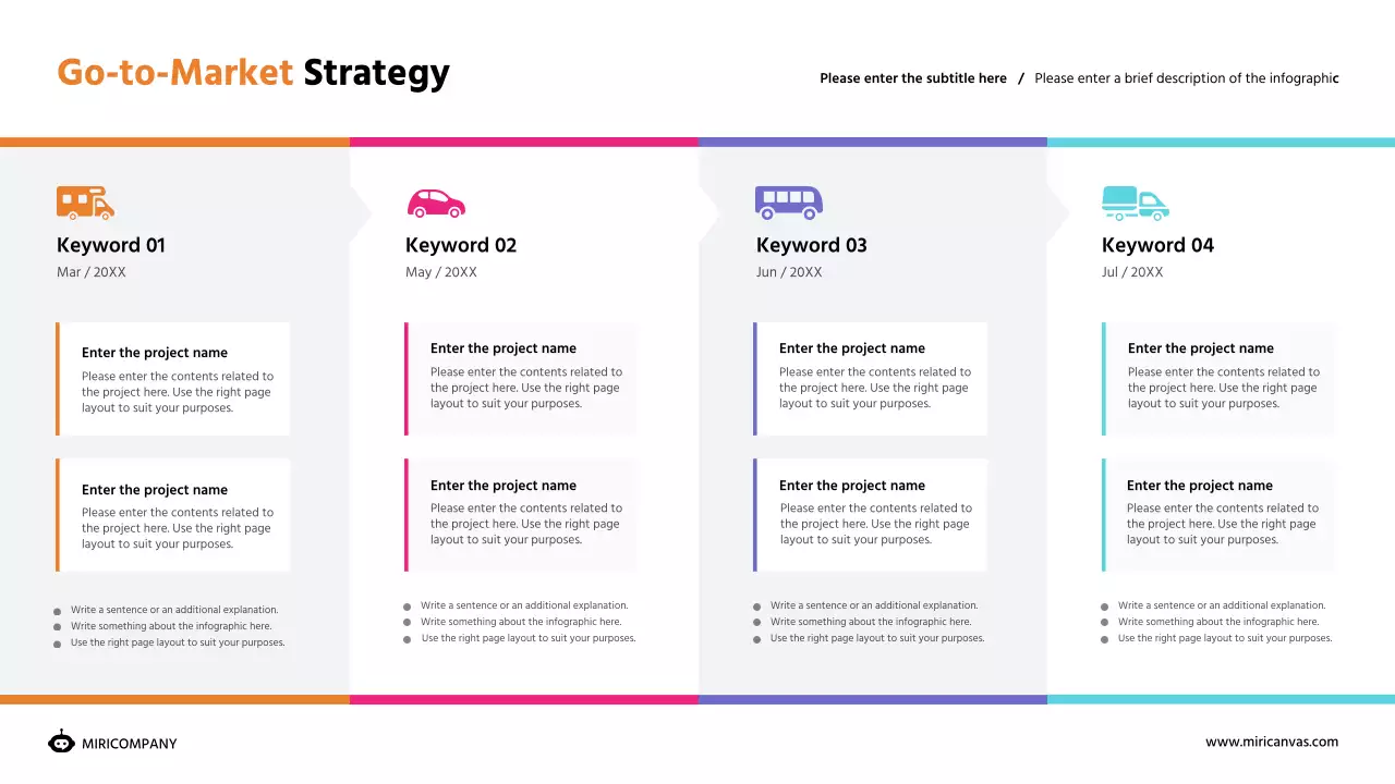 Infográfico de plano de marketing moderno e colorido