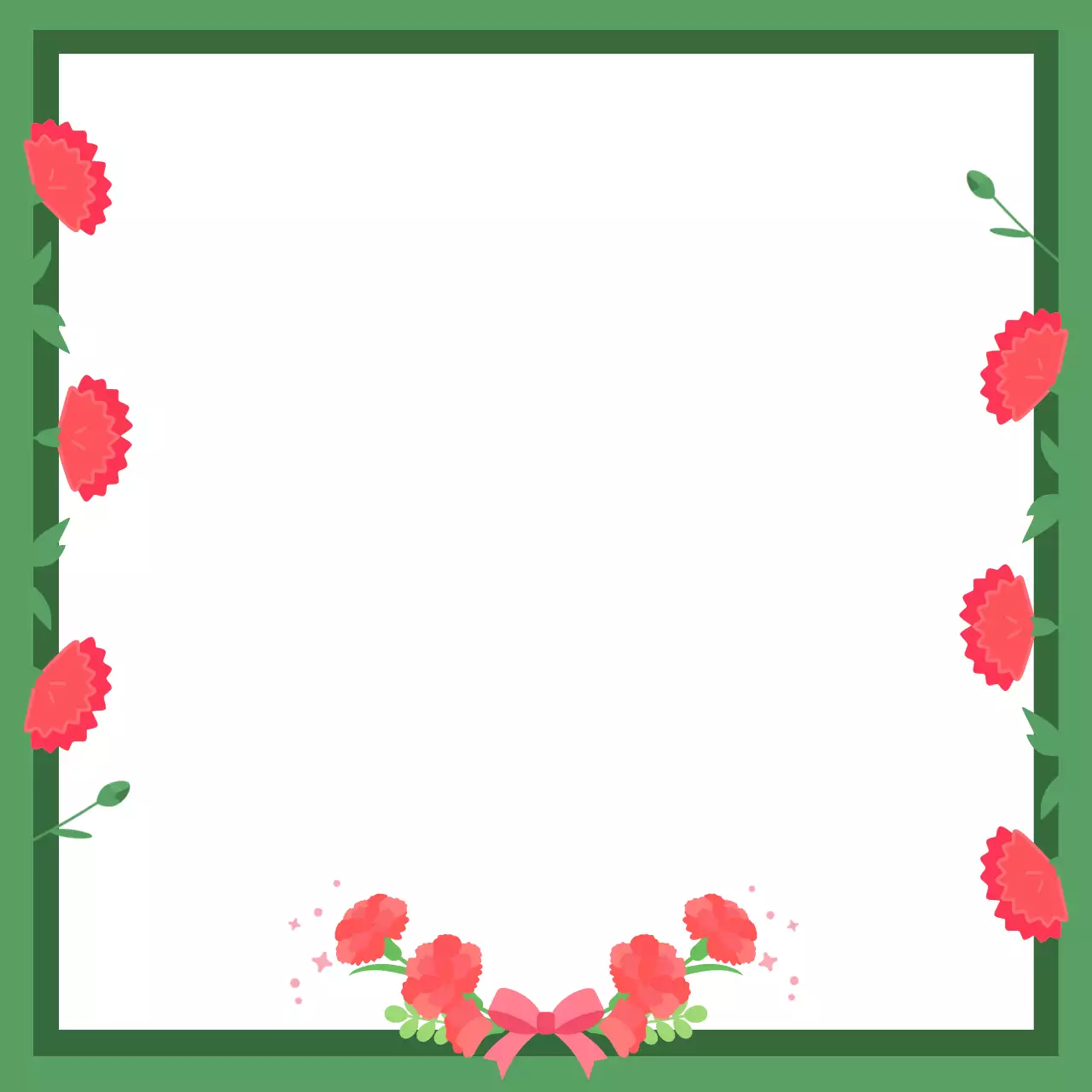 초록 아기자기한 어버이날 프레임