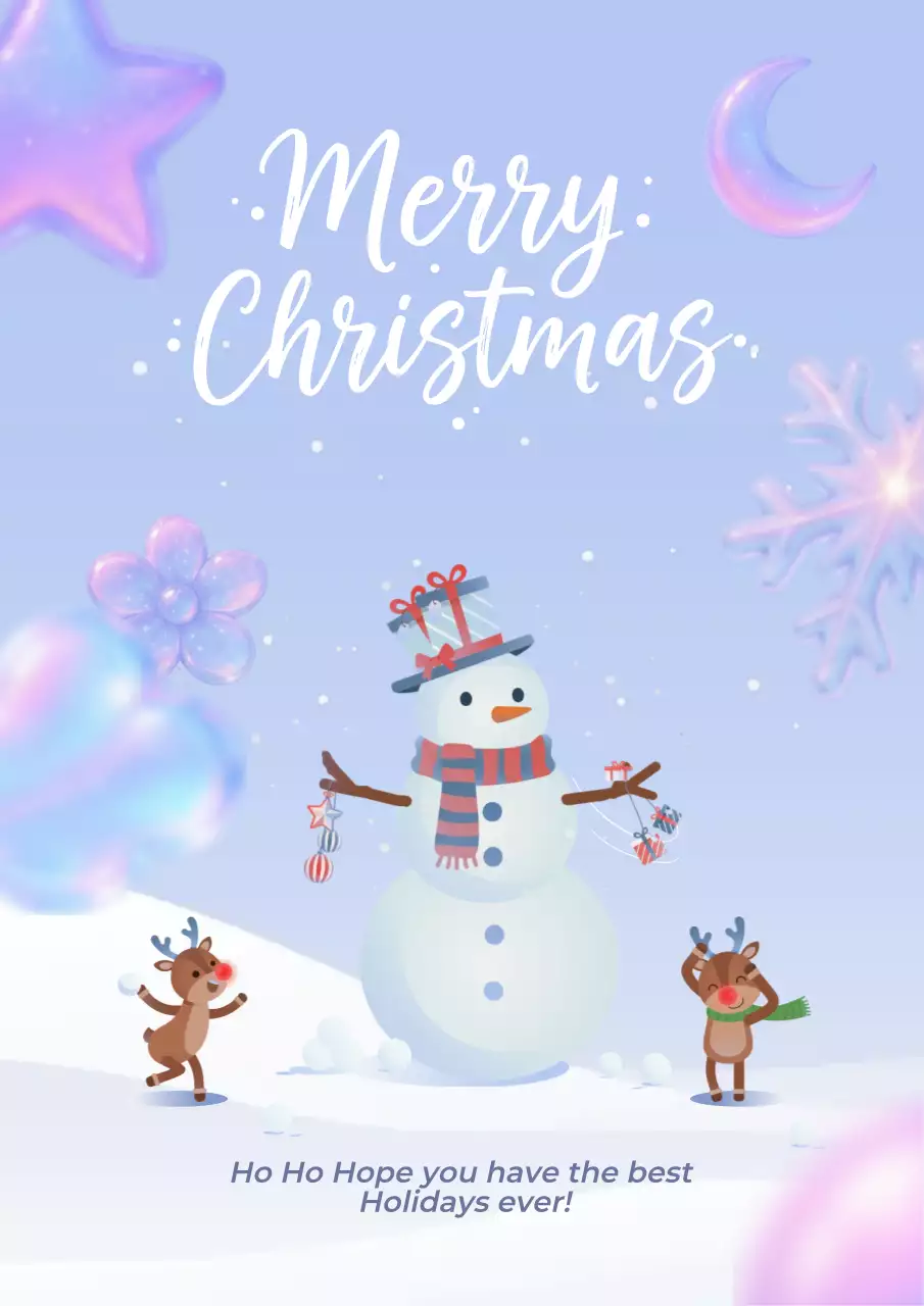 하늘색 아기자기한 크리스마스