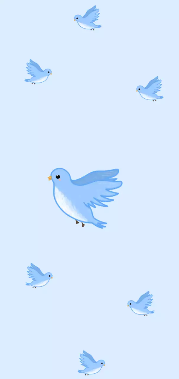 blue minimal bird