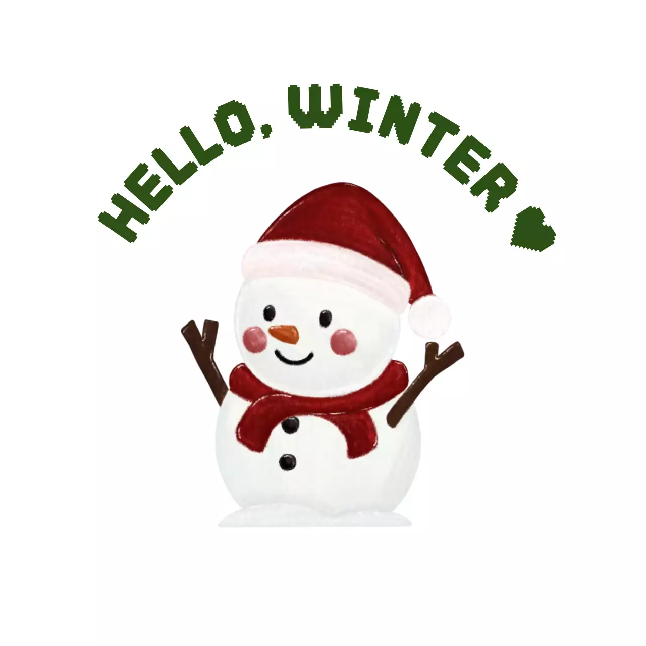 흰색 아기자기한 겨울 인사