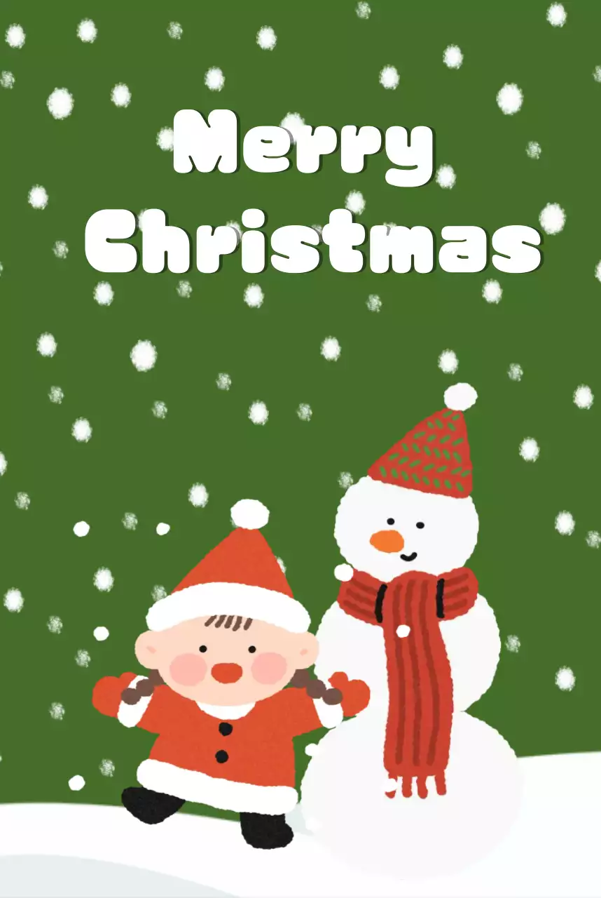 초록 아기자기한 크리스마스