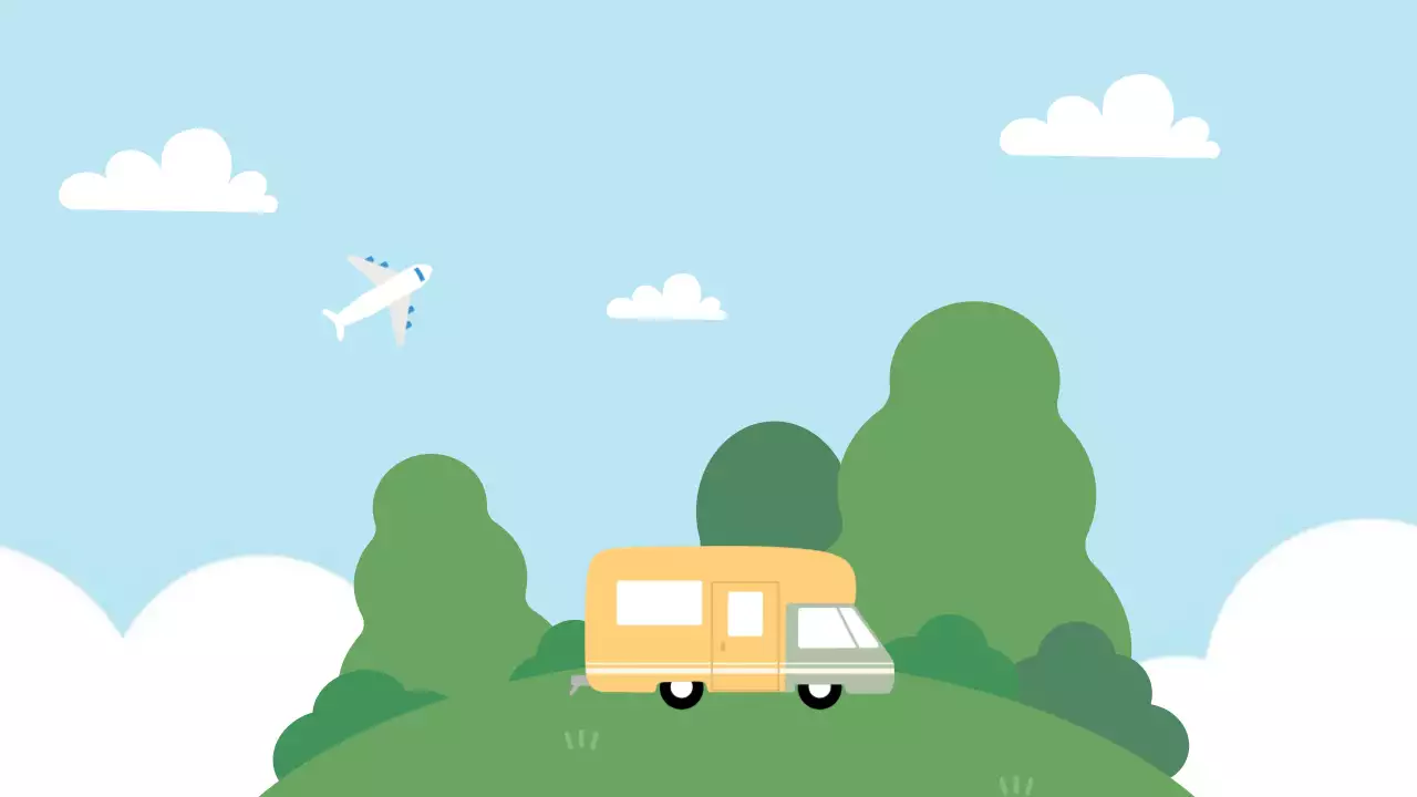 하늘색 심플 여행 포스터