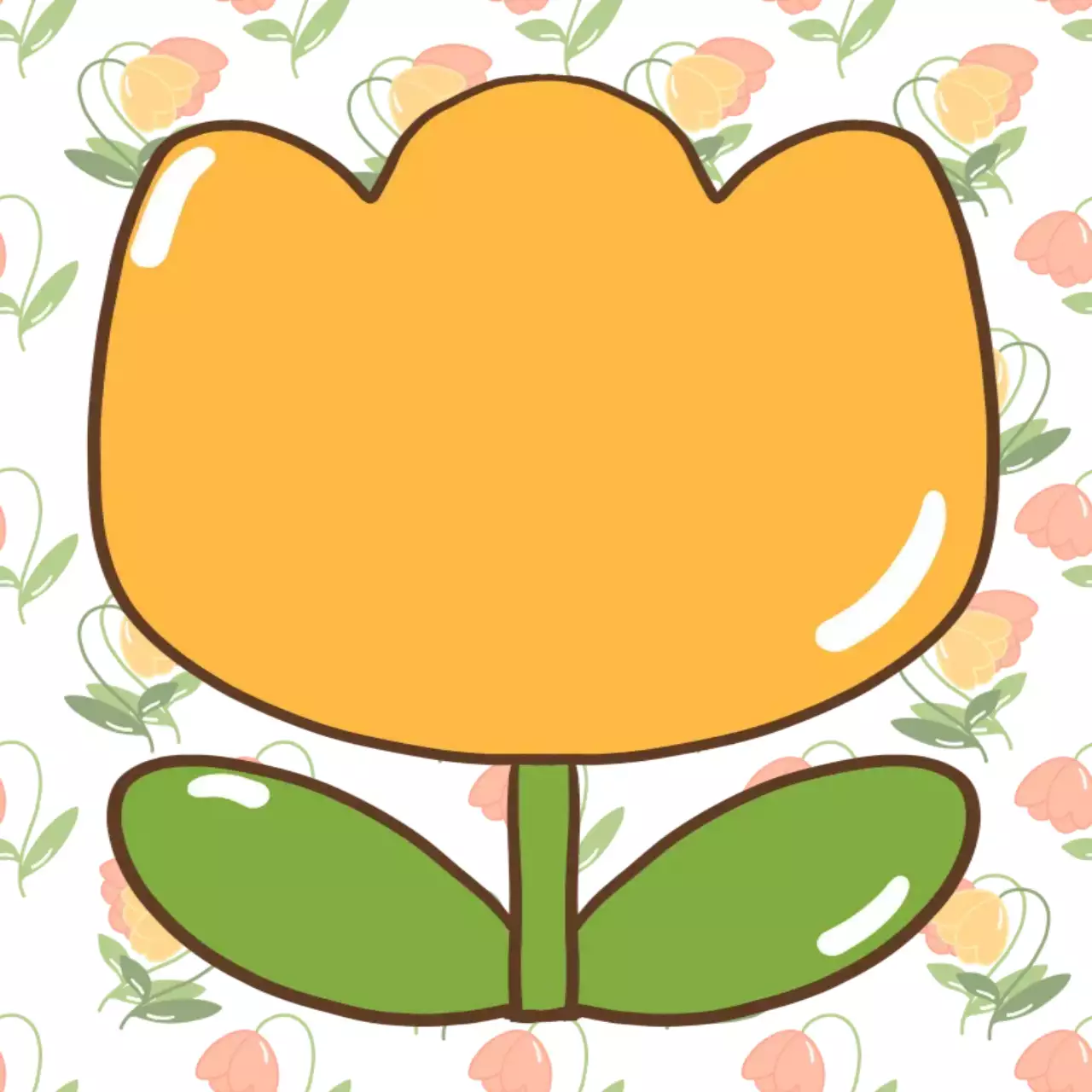 주황 아기자기한 꽃 메모