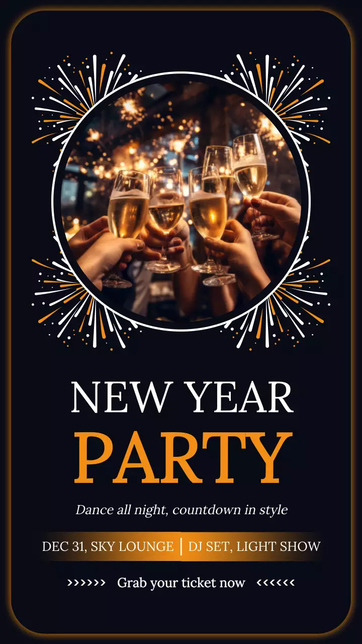 검정 모던 새해 행사