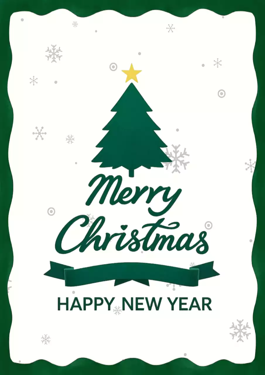 초록 심플 크리스마스 엽서