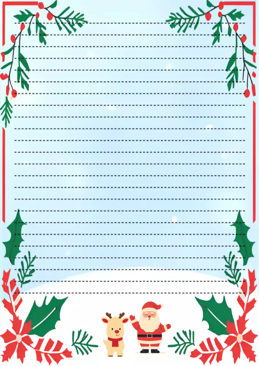 하늘색 아기자기한 크리스마스 편지