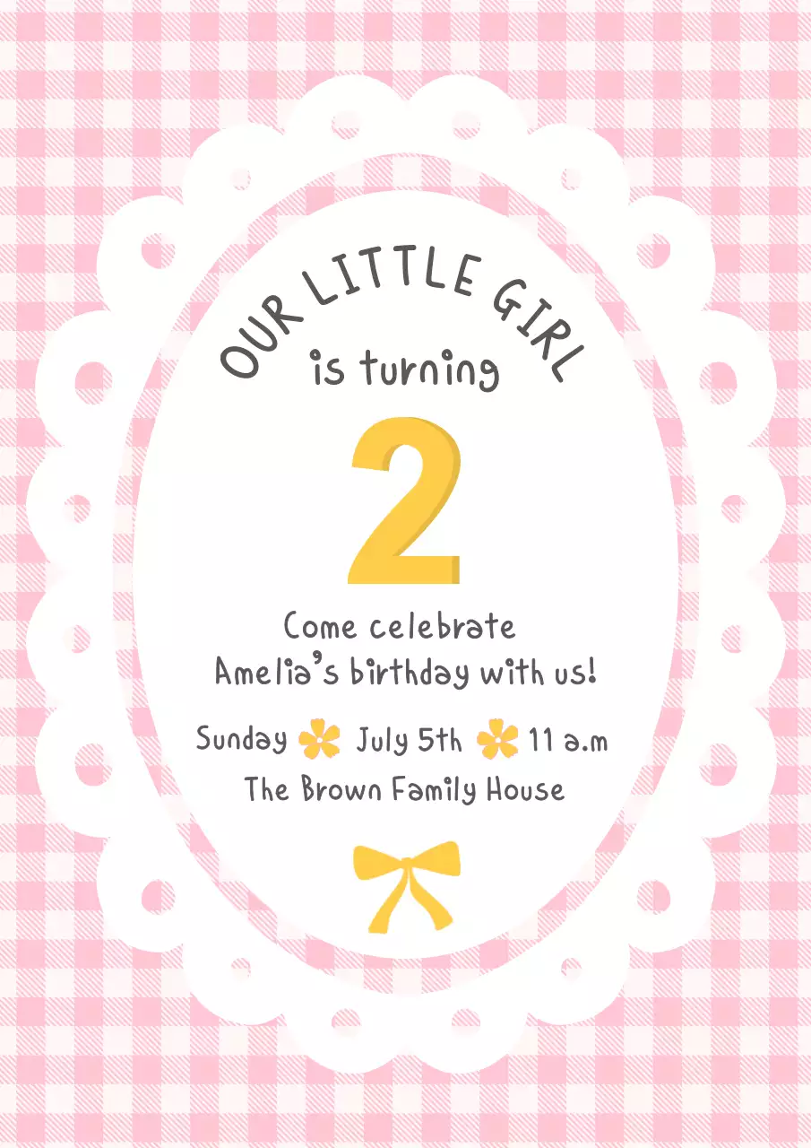 Pink playful birthday card